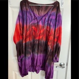 Greater good flowing tunic multicolored top